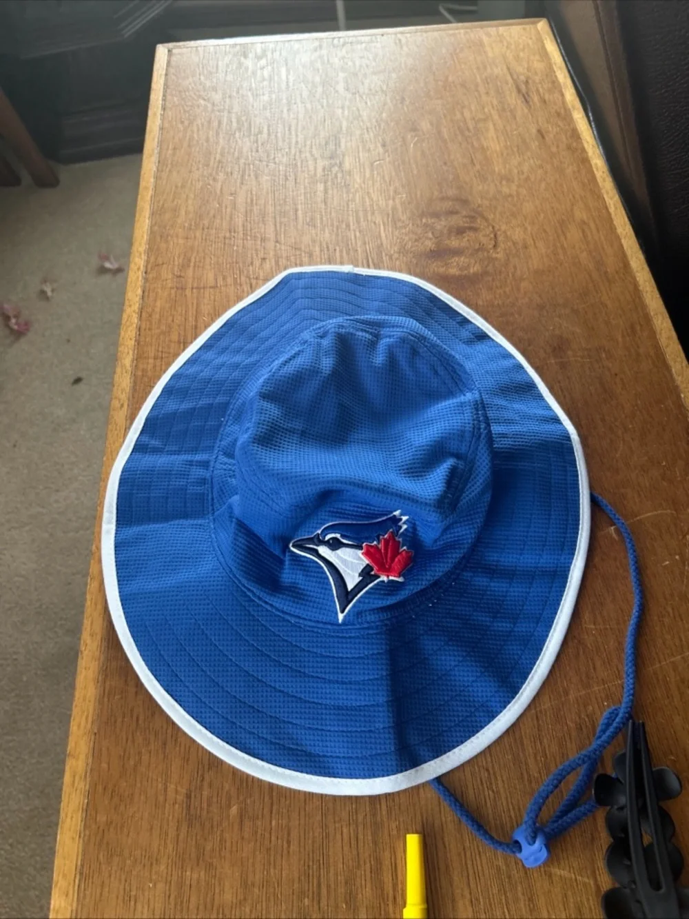 Toronto Blue Jays Blue MLB Bucket Hat with Chin Cord - Picture 9 of 9